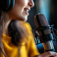 Microphone and podcast recording.