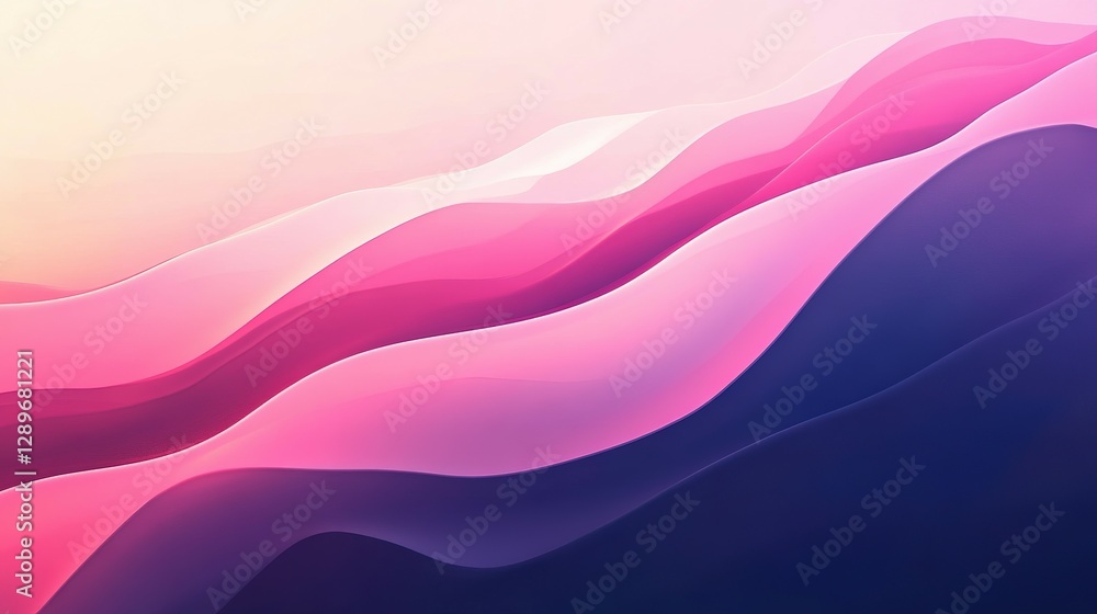 Poster abstract art illustrating flowing curves and soft color gradients