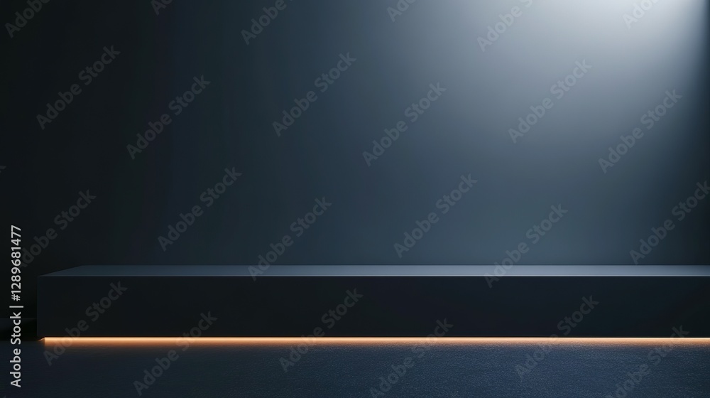 Poster a dark modern backdrop with illuminated display surface