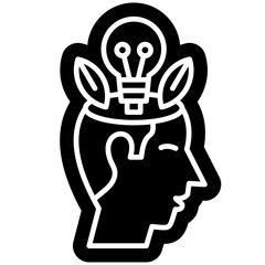 Mindset icon, Self Development, productivity