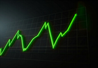 Abstract financial chart with trend
