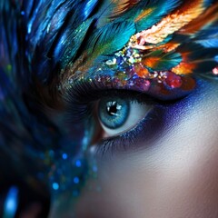 Girly eye makeup: bird theme