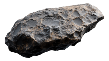 Detailed meteorite model showcasing intricate craters and textures, isolated on a white background for clear visibility and presentation.