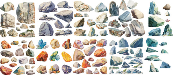rock watercolor clipart © dian's