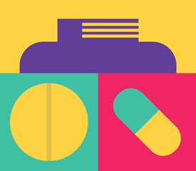 Illustration medicine retro unique design abstract