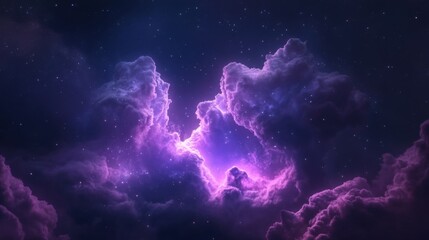 Fototapeta premium purple Nebula with Starry Background