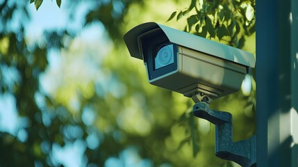 Security Camera on Post Outdoors