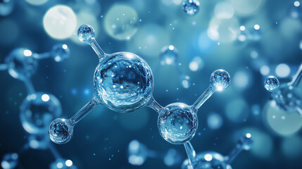 A microscopic view of water's molecular structure shifting between solid and liquid states