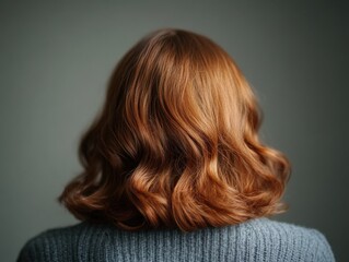 Fototapeta premium Back view of a Woman with Curly Red Hair