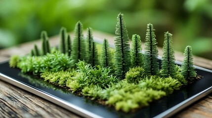 A digital illustration of a subscription plan dashboard on a tablet screen.