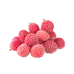 Fresh Pink Lychees on Black Background Sweet Tropical Fruit Delicious Snack Healthy Eating