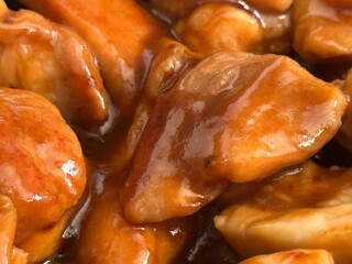 Close up of teriyaki chicken
