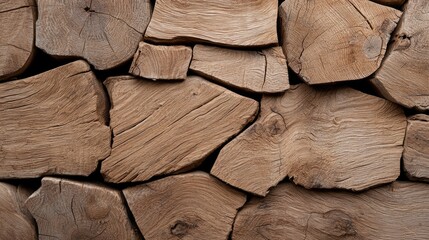 Fototapeta premium Irregular wood slices wall texture background