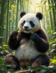 Obraz premium Gentle Giants: The Peaceful Life of Pandas