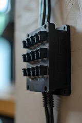 Efficient RJ11 Telephone Line Splitter In Sleek Black Design