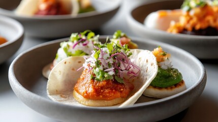 tacos in a gray bowl