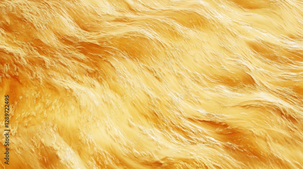 Poster golden waves of abstract texture in fluid motion creating a beautiful background for design projects