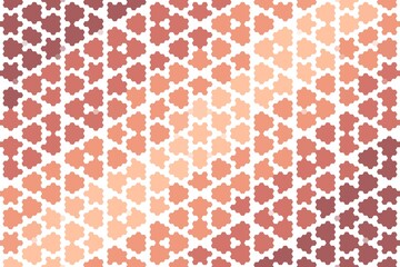 Soft brown and pink hexagonal floral geometric pattern with intricate abstract details. Abstract art concept