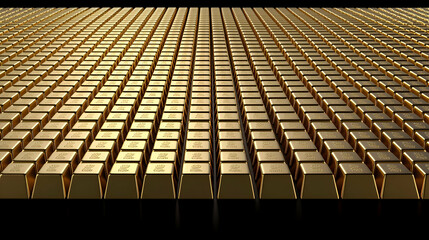 Golden Cubes Pattern on Black Background