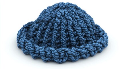 Fototapeta premium Blue knit hat, winter, studio, isolated, craft