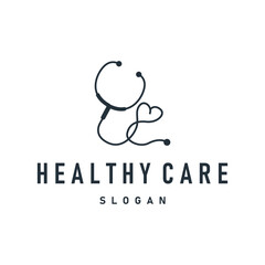 health care symbol design stethoscope logo illustration template creative medical
