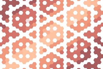 Symmetric hexagonal grid pattern in soft brown and pink with precise geometric alignment. Abstract background concept