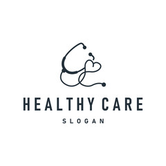 health care symbol design stethoscope logo illustration template creative medical