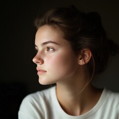Portrait of a Young Woman with Freckles