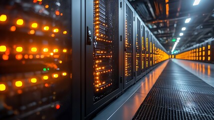 Data center operations modern facility technology industrial close-up digital infrastructure