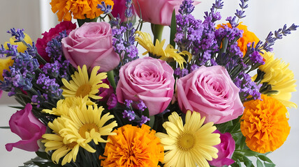 Obraz premium Beautiful and popular graphic design flowers bright