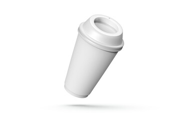 Disposable One Time Paper Cup Ideal for Branding Mockup Presentation | Transparent Background | Realistic Shadow