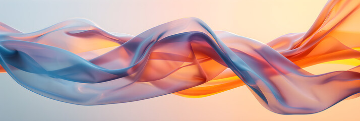 Elegant Flowing Ribbon on Gradient Background Highlighting Grace and Beauty