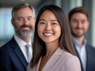 Business Team Portrait with Woman in Front