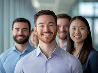 Diverse Business Team Smiling in Office