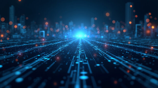 Abstract futuristic background on the theme of artificial intelligence and technology