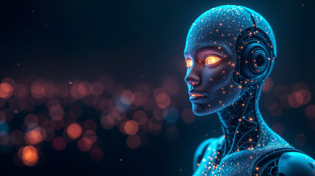 Abstract futuristic background on the theme of artificial intelligence and technology