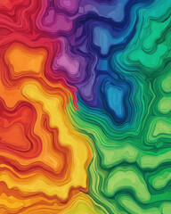 Fototapeta premium A Pride colors layered in topographic map style create vibrant and dynamic visual