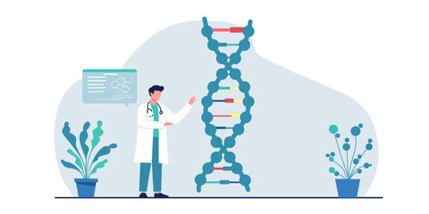 doctor analyzing DNA in search of new treatments