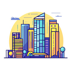 Obraz premium vector illustration of a city
