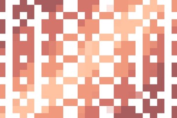 Soft brown and pink pixel square abstract pattern with geometric square alignment. Minimalist digital design concept