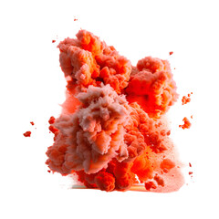 Abstract orange ink explosion in water vibrant color splash