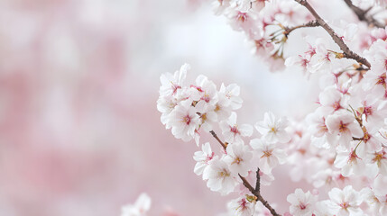 Delicate spring blossoms soft pink white petals gracefully unfurling in gentle breezes