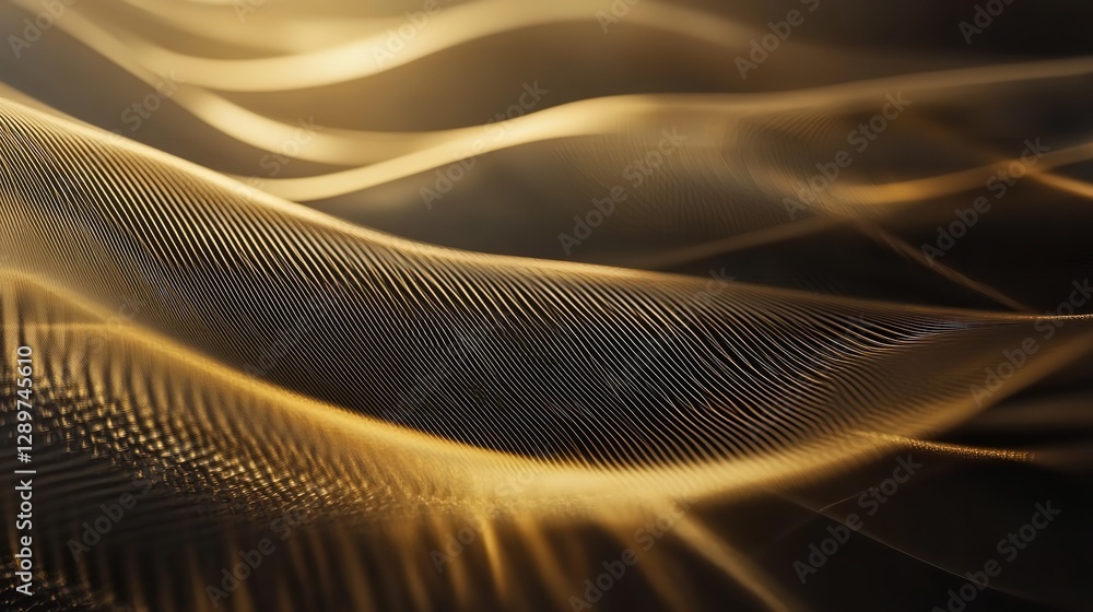 Poster golden sands of data, a mesmerizing wave of information flowing through the digital landscape with w