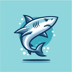 A simple and minimalist illustration of a shark with clean lines and a modern aesthetic. Perfect for creative projects, logos, and educational materials.