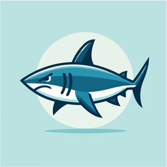 A simple and minimalist illustration of a shark with clean lines and a modern aesthetic. Perfect for creative projects, logos, and educational materials.