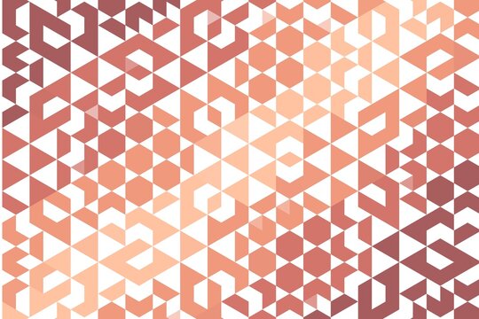 Soft brown and pink triangular maze pattern creating a geometric triangle illusion. Abstract design concept
