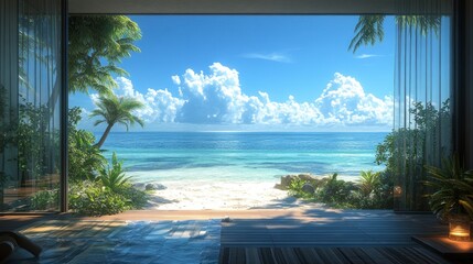 Tropical Beachfront Room View