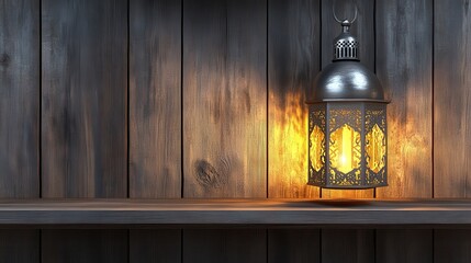 Elegant Lantern Hanging on Wooden Wall Perfect for Cozy and Rustic Home Decor or Warm Lighting Ambiance