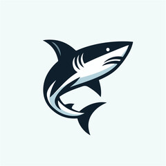 A minimalist and simple shark illustration with a sleek design. Ideal for branding, digital artwork, or educational content.