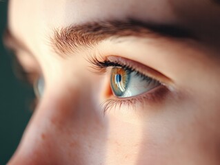 Obraz premium Close Up Of a Person's Eye Looking Forward
